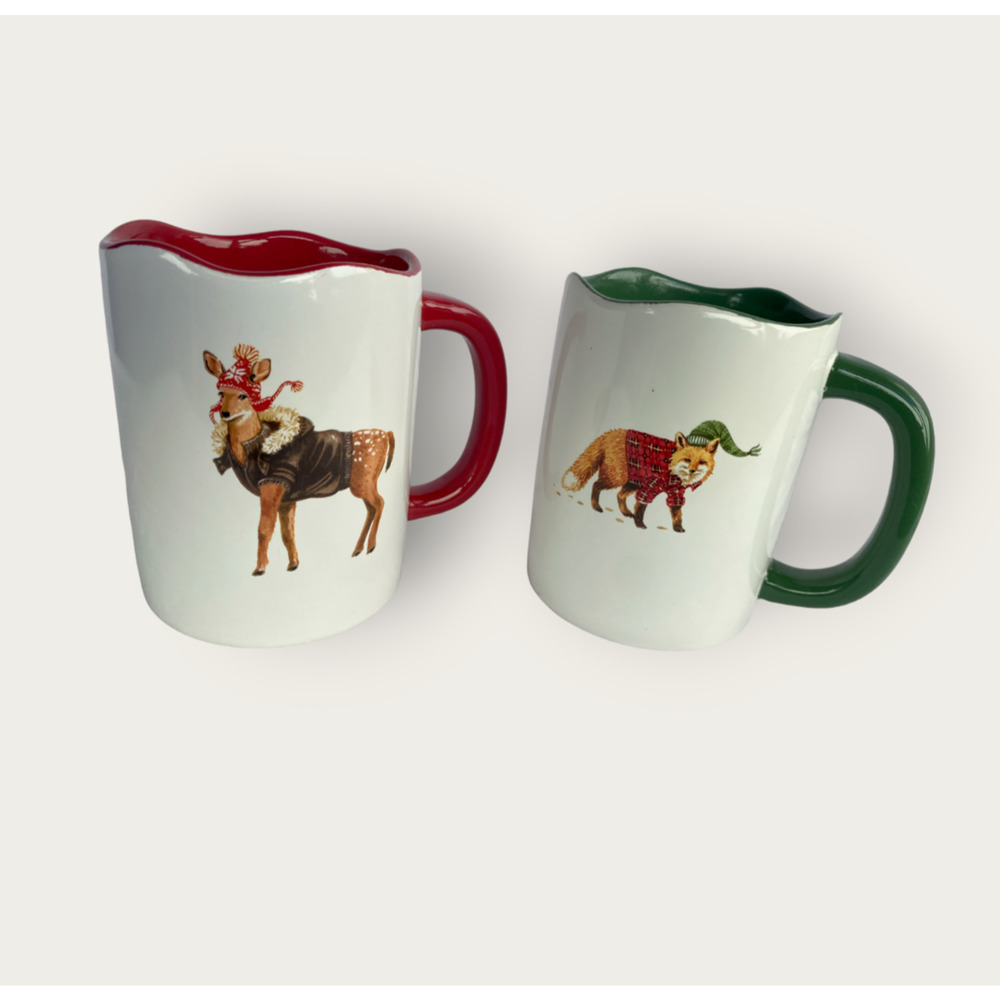 Angela Staehling Sketchbook Series By Magenta Christmas Deer Fox Coffee Cup Mug
